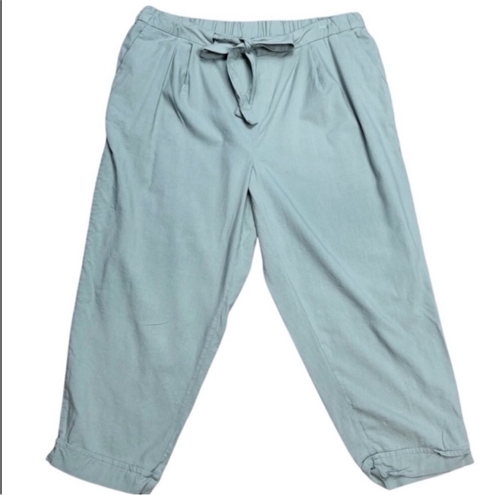 Joe Fresh Lite Green 2 Pocket Lightweight Cotton Blend Summery Crop Pants 1X